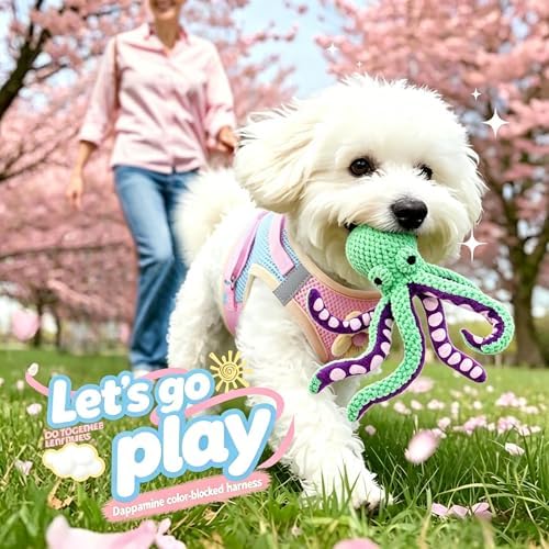 Octopus Squeaky Dog Toys- Soft Plush Interactive Chew Toy with Crinkle Tentacles，Plush Dog Toys with Soft Fabric for Small, Medium, and Dogs Daily Companionship,Boredom Relief & Training