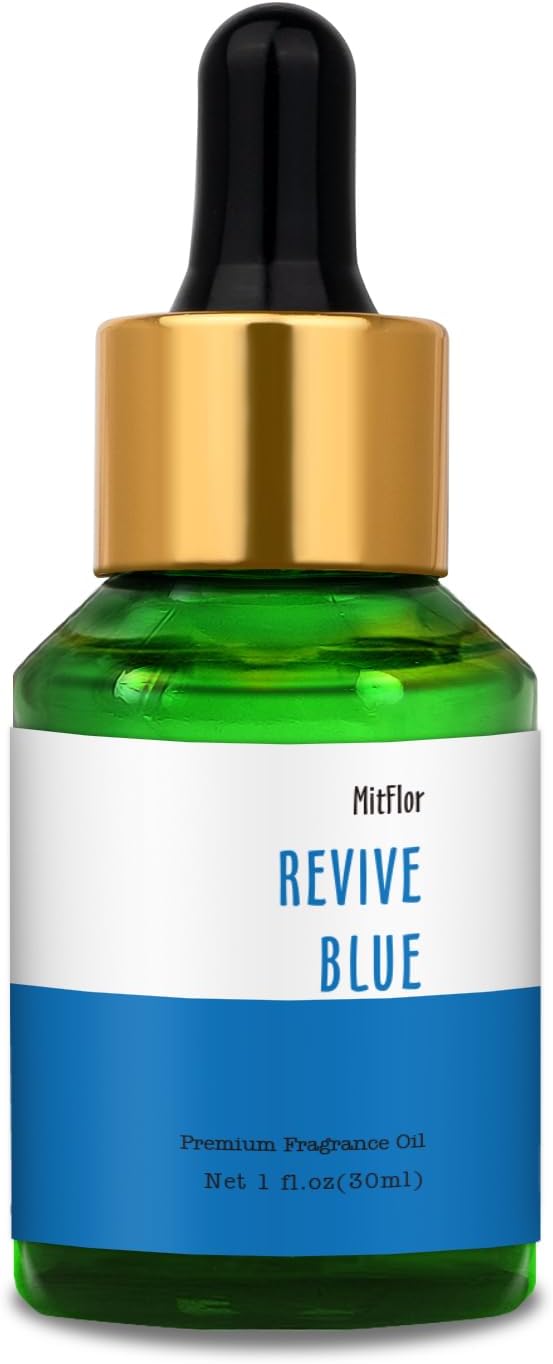 Revive Blue Fragrance Oil, MitFlor Single Scented Oil, Large Size Premium Grade Fragrance Oil for Soap & Candle Making, Aromatherapy Oil, Men & Ocean Scent for Home Fragrance, 30ml