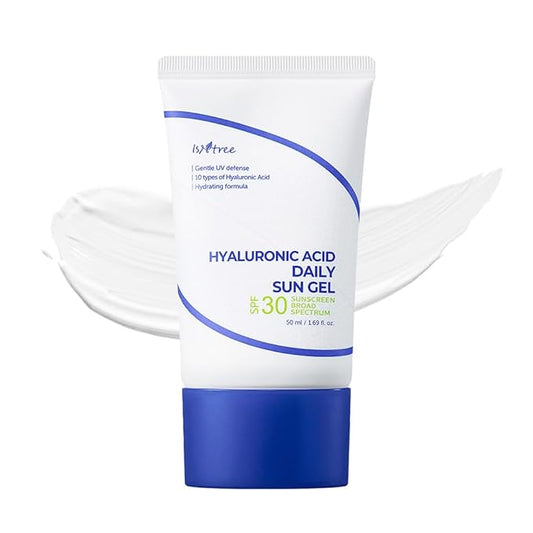 ISNTREE Hyaluronic Acid Daily Sun Gel 50ml, 1.69 fl oz | SPF 30 | Korean Skincare | Moisturizing | No White Cast | Lightweight | Mild Formula | Daily SPF | Korean Sunscreen
