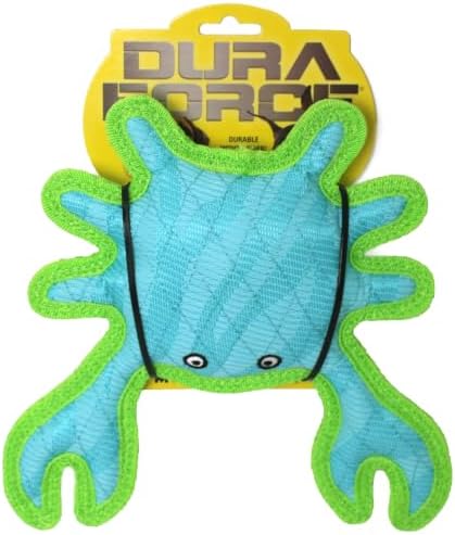 Tuffy® - DuraForce® : 2 Pack Crab & Boomerang Dog Toy: Ultra Durable Plush Toy with Multiple Layers & Reinforced Seams, Washable and Floats, DuraForce® Construction