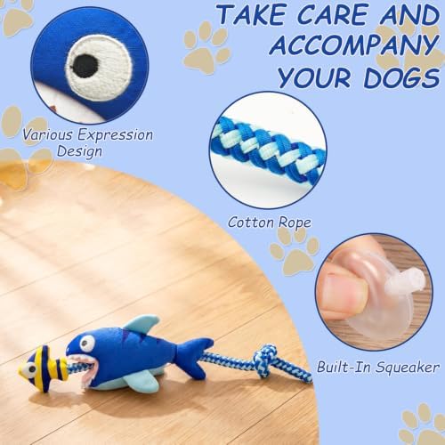 Durable Squeaky Plush Rope Dog Tug Toy for Large Aggressive Chewers