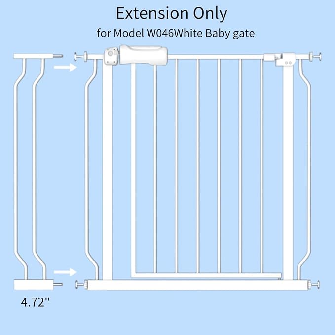 Fairy Baby 4.72in Extensions for Walk Through Baby Gate Auto Close White
