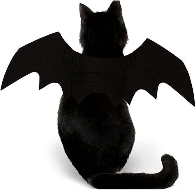 Pet Cat Bat Wings for Halloween Party Decoration, Puppy Collar Leads Cosplay Bat Costume,Cute Puppy Cat Dress Up Accessories