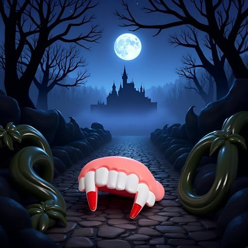 White Vampire Teeth Fake Teeth for Dogs,Funny Silicone Braces,Creative Fake Chew Toys, Easy to Apply Dog Toy,Interactive Toys,Dog Christmas Costume Suitable Accessories