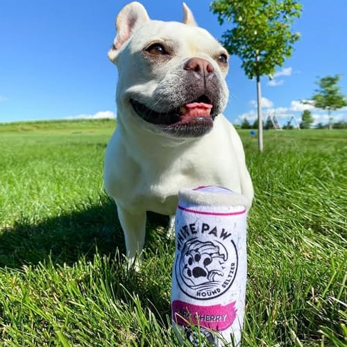 Haute Diggity Dog White Paw Can Plush Dog Toy, Drink Parody Chew Toys