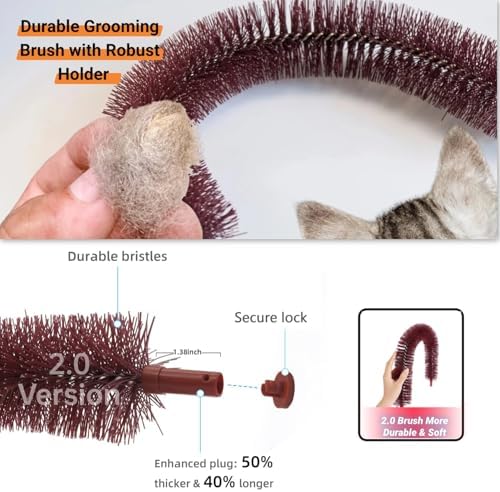 Happi N Pets Large Cat Self Groomer, Heavy Scratching Pad with Mouse Toy