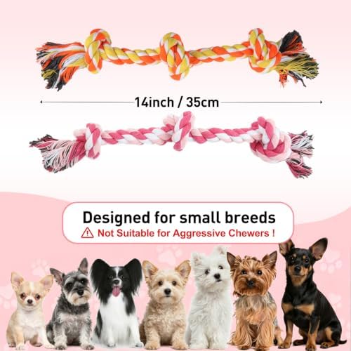 SZEE Dog Rope Toy 2-Pack, Rope Toys for Dogs, Suitable for Small Breeds