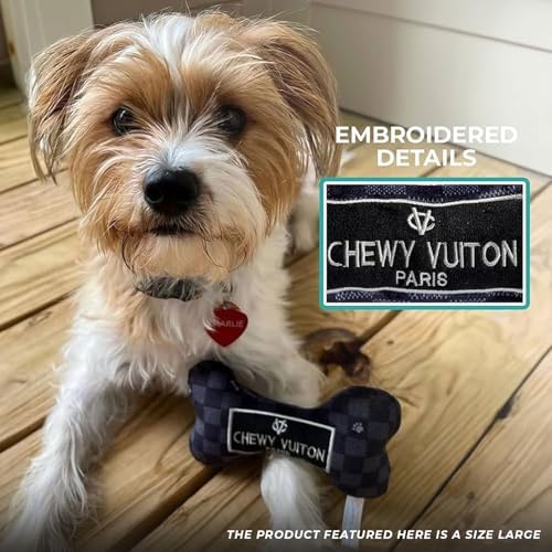 Haute Diggity Dog Chewy Vuiton Bone Plush Dog Toy, Designer Parody Toy