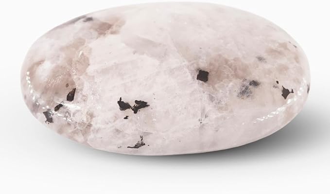Large Natural Moonstone Gemstone Polished Palm Stone Healing Crystals Thick Natural Reiki Worry Stone Energy Balancing Anxiety Stress Relief Meditation 1 Pc