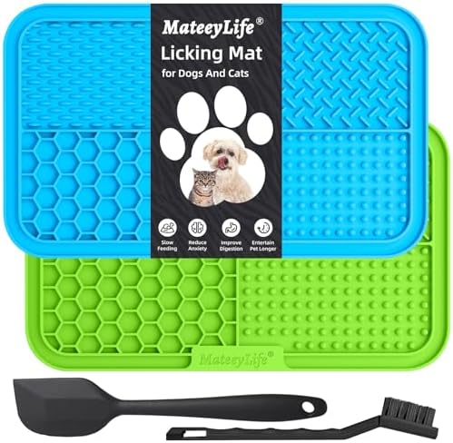 MateeyLife Lick Mat for Dogs & Cats, Slow Feeder Licking Pads for Boredom
