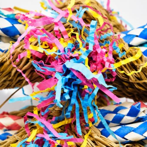 Bonka Bird Toys 3123 Duo Mini Taco Bird Toy Parrot cage Medium Conure Forage African Grey Shred Treat Chewing Paper Quaker Preen Accessories Amazon Supplies Seagrass Bamboo