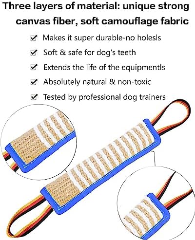 Clysoru Dog Tug Toy Tough Jute Bite Pillow Lasting Training Equipment Puppy to Large Dogs Interactive for Large and Small