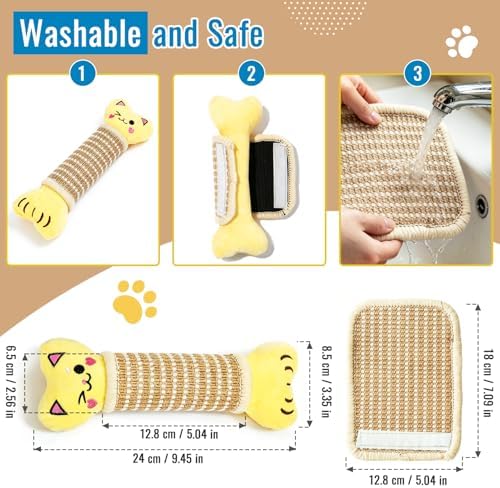 ENNOKEY Catnip Cat Toys Pillows for Indoor Kittens Kicker Chew, 9.45 Inches