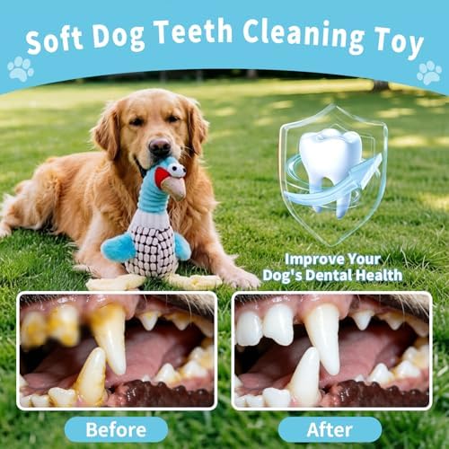 Blue Turkey Dogs Squeaky Plush Toys for Chewers
