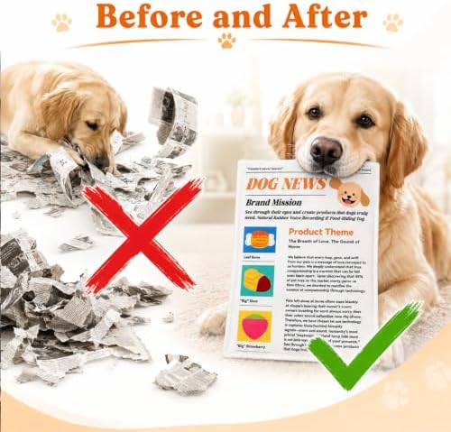 2026 New Crinkle Dog Newspaper Toy Indestructible Newspaper Toys for Dogs Durable Non Shredding Washable,No Stuffing Dog Chew Toy for Puppy Puppies Small and Medium Dogs-2PCS