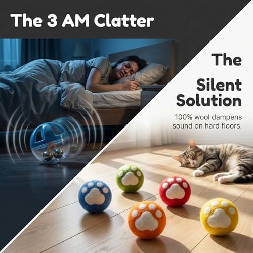 Glaciart One Catnip Wool Balls for Cats 5 Pack, Felt Cat Toys
