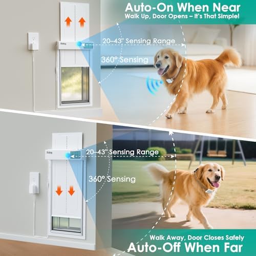 Automatic Dog Door for Wall with Collar Sensors, XLarge Smart Pet Door for Wall, Custom Scheduling & Anti-Pinch, Fits Extra Large Dogs up to 200 lbs(X-Large)