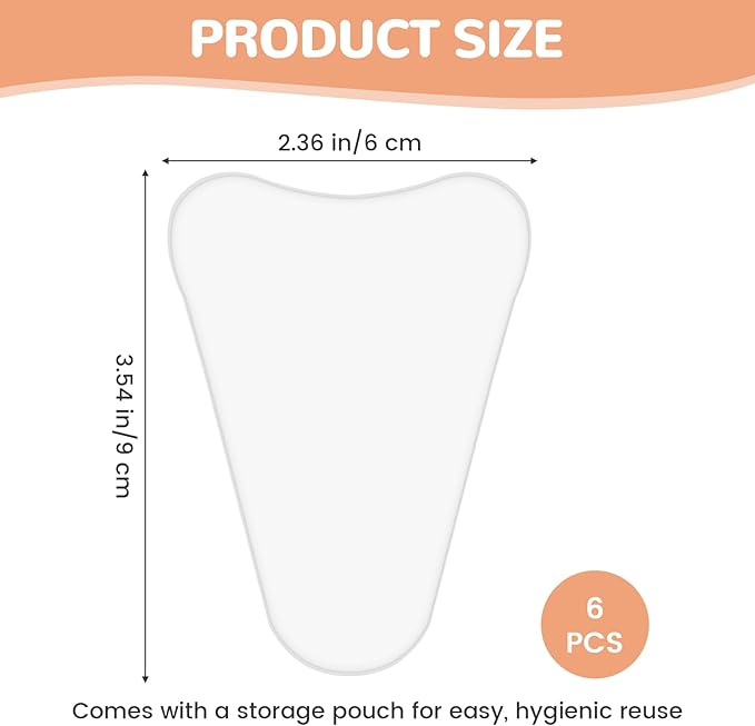 6Pcs Seamless Crotch Smoothing Pad for Leggings Swimsuits, Privacy Protection Insert Reusable Front Modesty Cover for Women