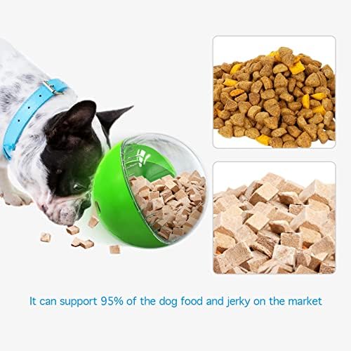 Dog Treat Ball, Dog Food Puzzle Slow Feeder Interactive Squeaky Mental Stimulation Toys, Dog& Cat Treat Dispenser Puzzle Toys Active Rolling Balls for Medium/Large Dog Breeds