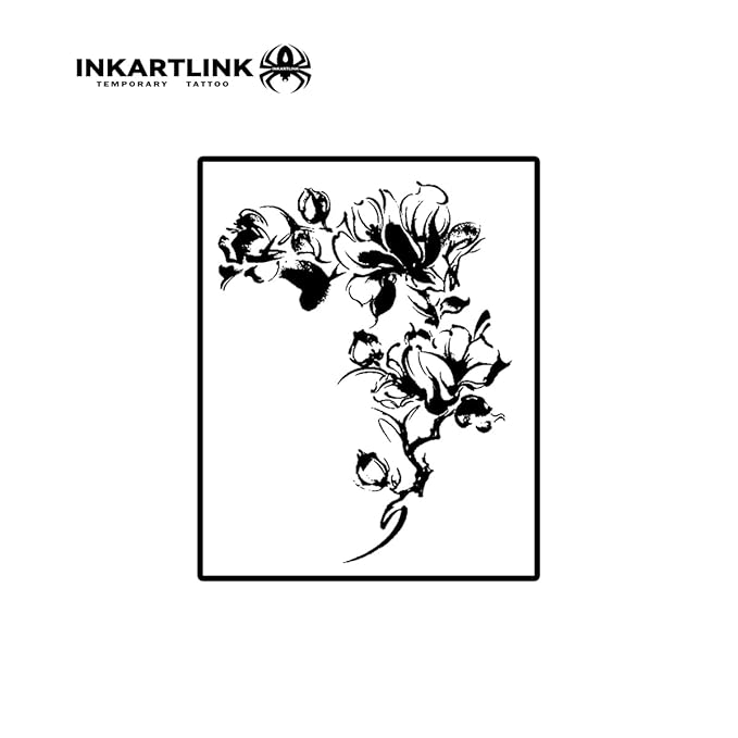 INKARTLINK Semi-Permanent Tattoos, Large Floral Party Tattoos for Women, Offer Beautiful, Realistic, Waterproof, Anti-glare Designs (Morning Glory)