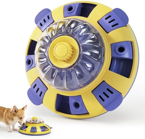 Dog Puzzle Toy, Interactive Enrichment Treat Dispenser Toys, Yellow