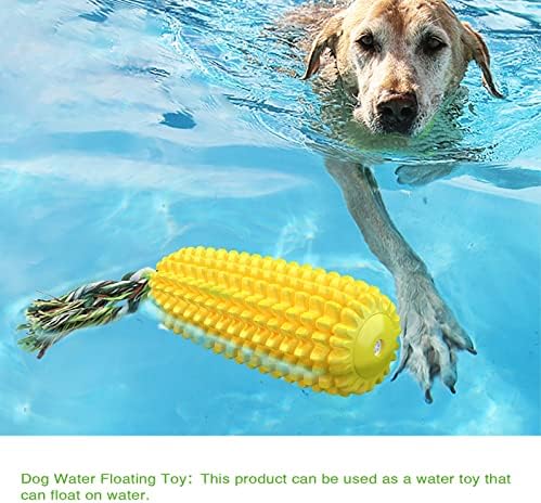 Dog Chew Toys for Aggressive Chewers Small Medium Large Breed, Interactive Corn Toys Puppy Toothbrush, Tough Teething Toy for Dogs (Yellow)