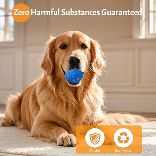 Interactive Dog Ball Toy, Automatic Moving & Rolling Dog Toy Motion Activated Smart Dog Toy Ball for M/L Dogs, USB Rechargeable, E-TPU Pet Toy for Indoor & Outdoor Dogs