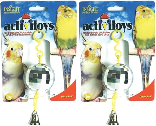 JW Pet Company Activitoy Disco Ball Small Bird Toy, Colors Vary (Pack of 2)