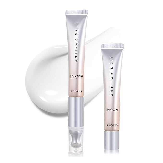PHOFAY Anti-Wrinkle Moisturizing Eye Cream 14ml / 0.5 fl oz – Smart Sensor Electric Massager, Lightweight & Fragrance-Free Formula, Quick Absorption, Suitable for Sensitive Skin (S001+S002)