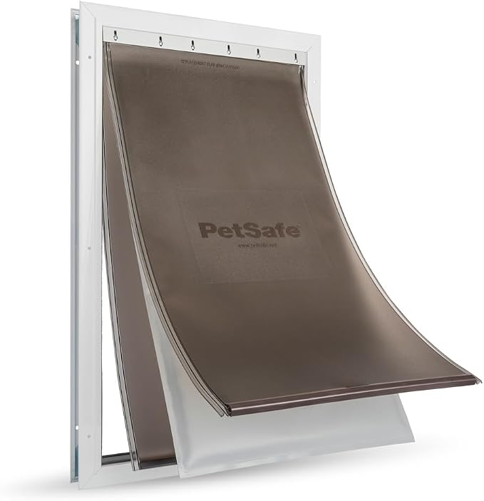 PetSafe Extreme Weather Aluminum Dog Door, 3-Flap Insulated, X-Large | Energy-Efficient, Blocks 3x More Thermal Loss, Reinforced Aluminum Frame, Magnetic Seal on Flap
