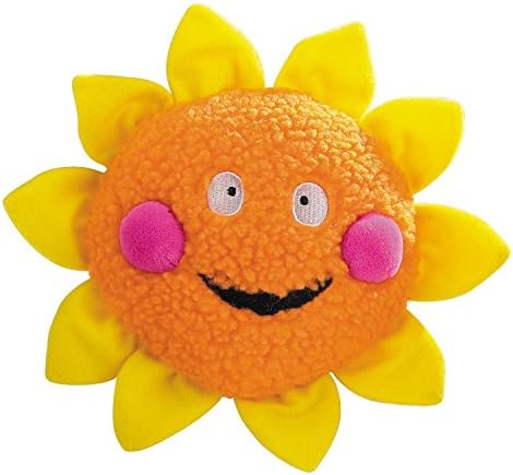 Zanies Smiling Sun Dog Toys, Orange Sun, 8"