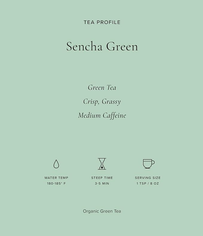 Art of Tea | Organic Sencha Green Tea Bags | 50 Pyramid Tea Bag Sachets