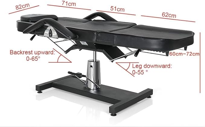 TATARTIST Hydraulic Facial Bed Esthetician Chair Portable Massage Table Professional Spa Chair 360° Rotate Beauty Medical Tattoo Chair Salon Treatment Table (Black)