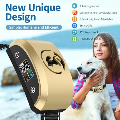 Smart Bark Collar for Large Dogs with 8 Adjustable Sensitivity Levels | Anti-False Trigger Technology, 4 Humane Modes (Beep/Vibration), Rechargeable & IP67 Waterproof Stop Barking Collar