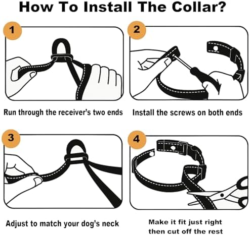 Aikko 2-Pack Replacement Nylon Straps for GPS Dog Shock Collar, Black & Red