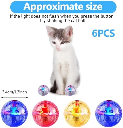 Sratte 2 Pcs Light up Cat Balls Ghost Hunting Motion, Rose Red, Light Blue