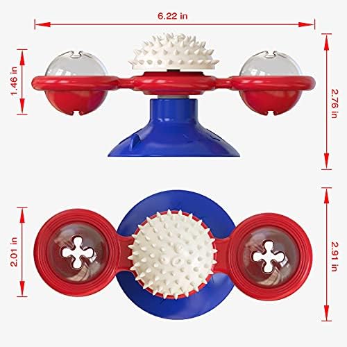 GBSYU Interactive Windmill Cat Toys with Catnip : Cat Toys for Indoor Cats Funny Kitten Toys with LED Light Ball Suction Cup‖Cat Nip Toy for Cat chew Exercise (Multi-Colored)