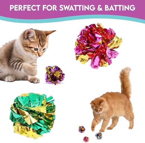 SPOT Ethical 1-1/2-Inch Mylar All Breed Sizes Balls Cat Toys, 4-Pack for All Breed Sizes