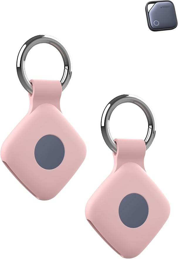 Case for UGREEN Tracker Tags, Shockproof Silicone Cover. | Shockproof & anti - slip, protects against scratches. Precise cutouts ensure full functionality. Pink(2 Pack).