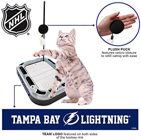 Pets First 5-in-1 NHL Tampa Bay Lightning Cat Scratcher Toy with Interactive Cat Ball Bell in Tracks