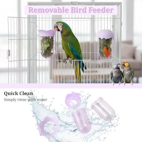 2 PCS Bird Food with Water Storage Design, Hanging Birds Feeder (Purple)