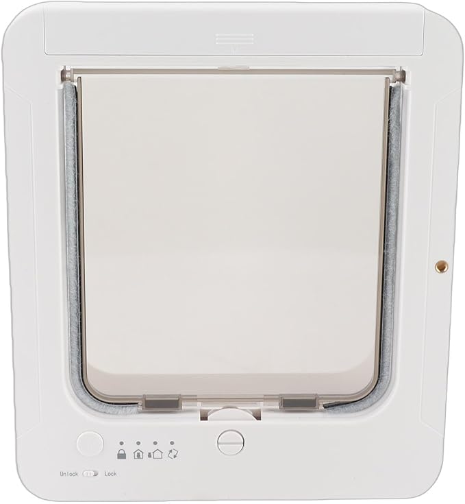 Automatic Sensing Dual Entry Smart Cat Door Easy Cleaning Safe Mechanisms for Pet Owners, Plastic Material