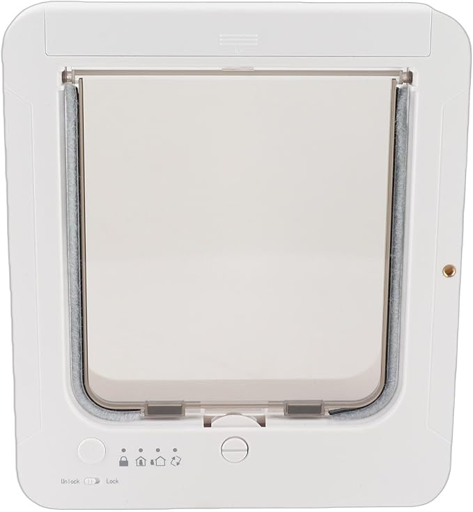 Smart Cat Flap Automatic Microchip Pet Door with Collar Sensor 2 Way Entry for Interior Exterior Doors Weatherproof Security