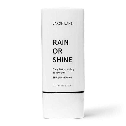 RAIN OR SHINE Anti Aging Face Sunscreen SPF 50 for Clear Skin w/Green Tea, Hyaluronic Acid, Vitamin E Oil, Ginseng Extract, Licorice Root, SPF Moisturizer for Face & Body Cream 2.03 Oz, Unscented, 2Pk