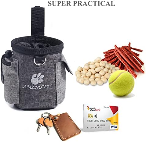 AMZNOVA Dog Treat Pouch Treatnow Dog Treat Bag, 3 Cups, Heather Coffee