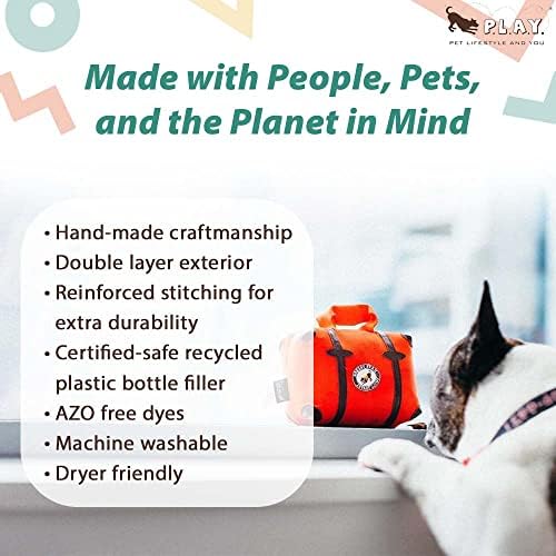 P.L.A.Y. Cute Plush Dog Toys - Globetrotter, Travel Themed Durable Squeaker Chew Toy, Great for Puppies & Small, Medium, Large Dog Breeds - Machine Washable, Recycled Materials (Pack & Snack Suitcase)