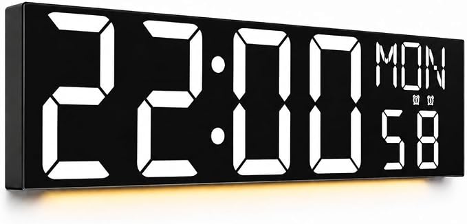 JALL 30" Giant Digital Wall Clock, Extra Large LED Clock with Remote, Huge Wall Clock with Jumbo Numbers for Living Room, White