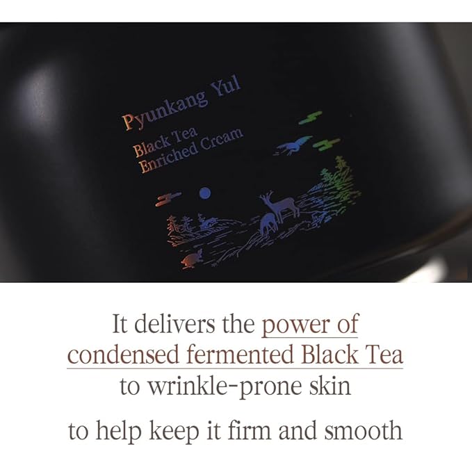 Pyunkang Yul [PKY] Black Tea Enriched Cream for Anti-aging, Condensed Nutrition for Fine Line Care with Kombucha, Ginseng Extract, Zero-Irritation, Korean Skincare (2.02 Fl. Oz, 60ml)