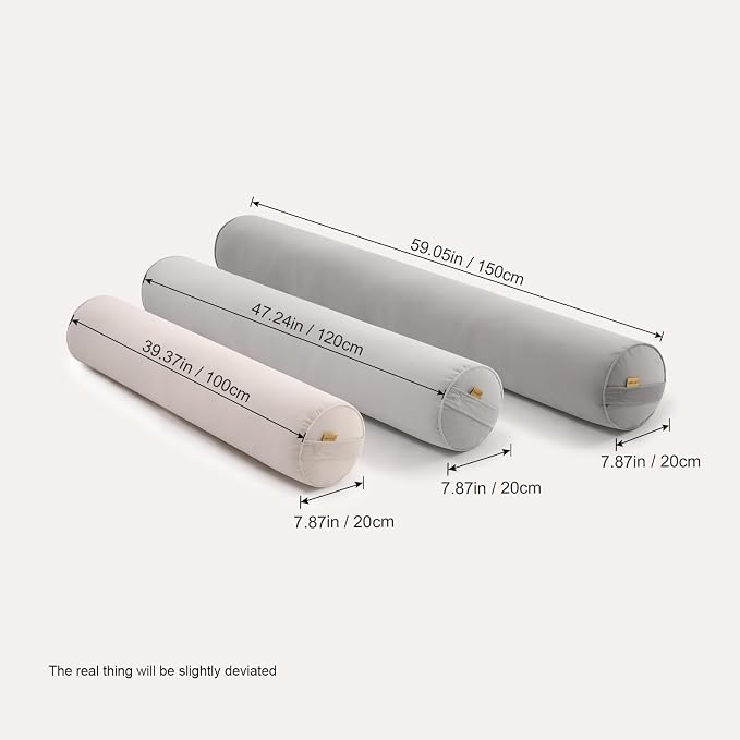 Body Pillow for Adults,Long Round Pillow,Big Cylindrical Pillow,Large Full Bolster Pillows for Side Sleepers (Zinc Gray, 59"*7.87")