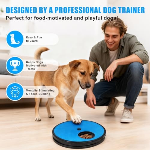 Dog Nail Scratch Board with Treat Box — Lockable Spinner Stops Nose-Cheating | Dog Scratch Board & Nail File for Small Medium Dogs Under 40 lbs, Adjustable Tension, Enrichment Treat Dispenser Toy